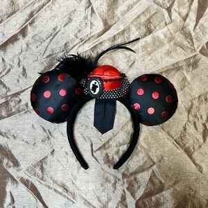 Disney Parks Minnie Mouse Ears Cameo Silhouette Flower Feathers Polka Headband b